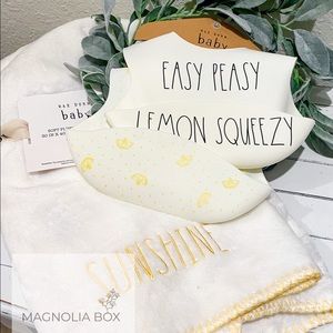 Rae Dunn Baby Bib & Blanket Set